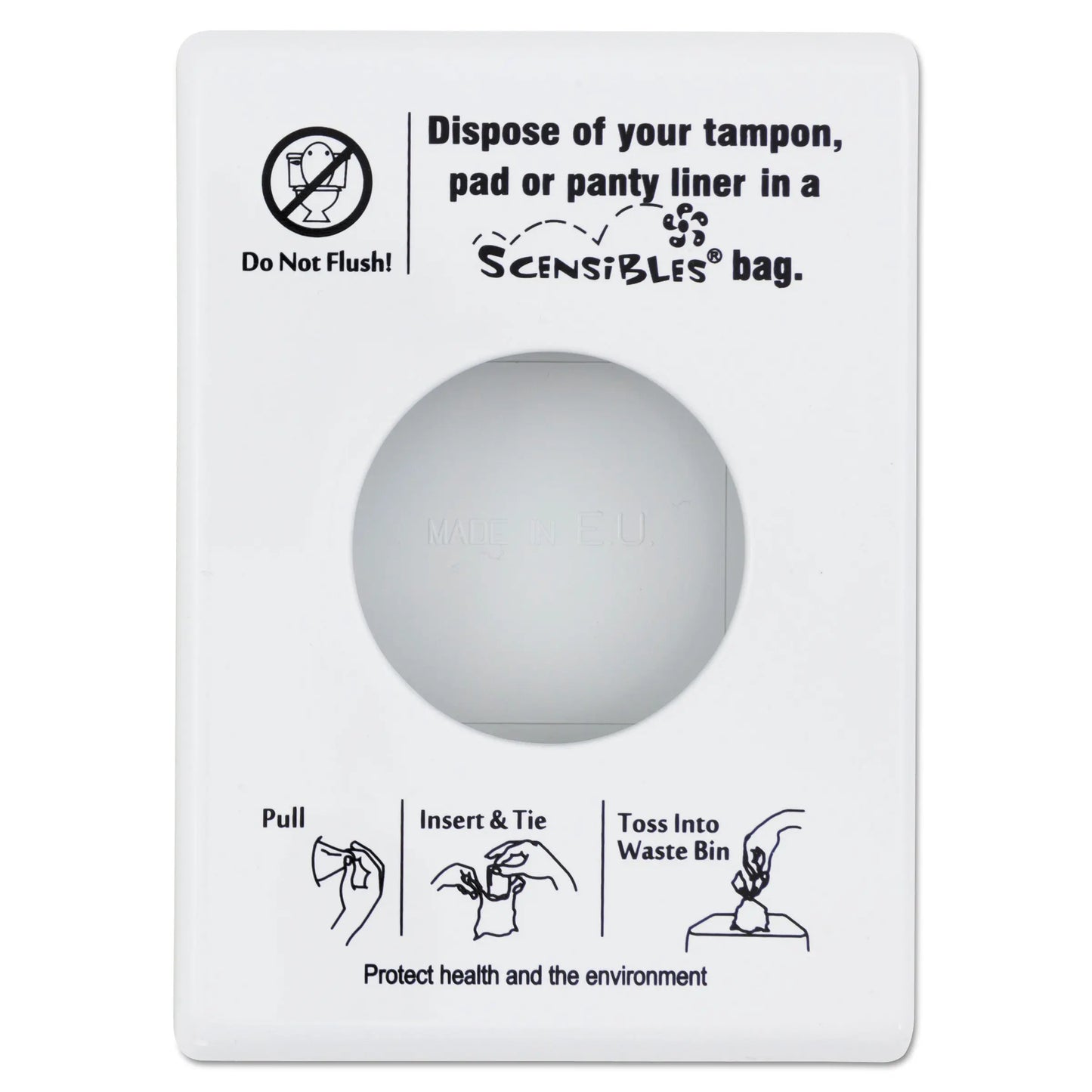 HOSSDW Scensibles Personal Disposal Bag Dispenser, Plastic, White HOSPECO