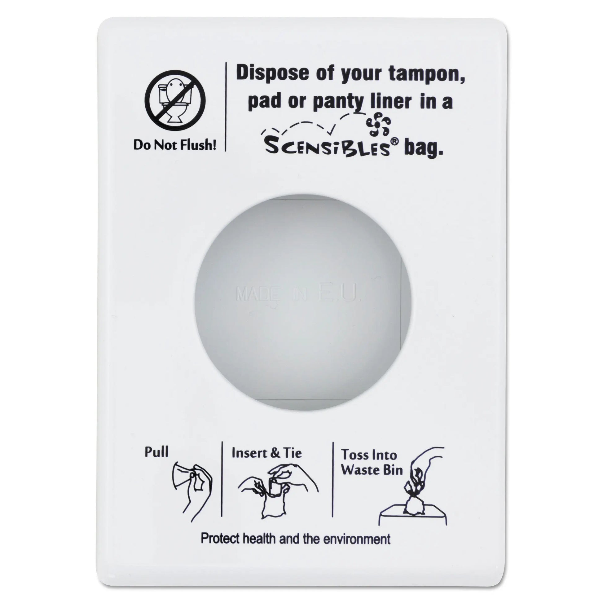 HOSSDW Scensibles Personal Disposal Bag Dispenser, Plastic, White HOSPECO