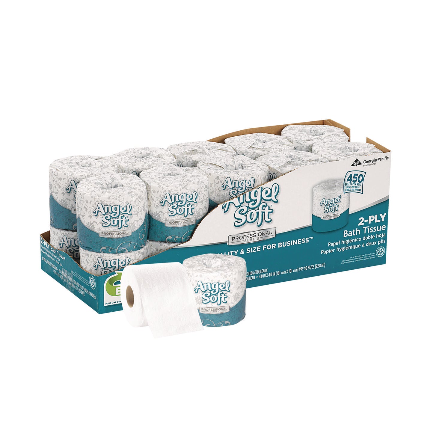 GPC16620 Angel Soft Ps Premium Bathroom Tissue, Septic Safe, 2-Ply, White, 450 Sheets/roll, 20 Rolls/carton