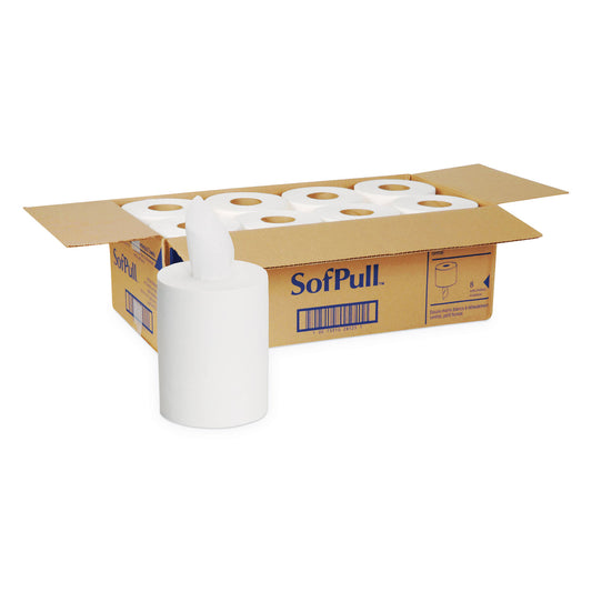 GPC28125 SofPull Premium Junior Capacity Towel, 1-Ply, 7.8 x 14.8, White, 225/Roll, 8 Rolls/Carton