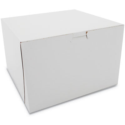 SCH0966 White One-Piece Non-Window Bakery Boxes, 9 x 9 x 6, White, Paper, 100/Carton