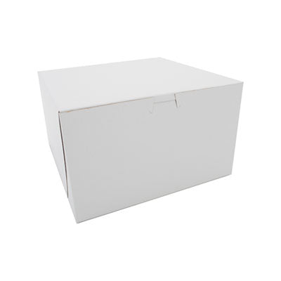 SCH0979 White One-Piece Non-Window Bakery Boxes, 10 x 10 x 6, White, Paper, 100/Carton