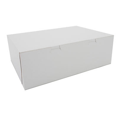 SCH1027 White One-Piece Non-Window Bakery Boxes, 15 x 11 x 5, White, Paper, 100/Carton