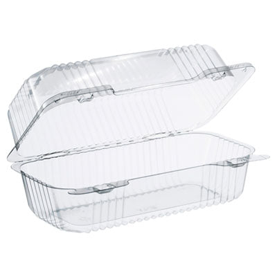 DCCC19UT1 StayLock Clear Hinged Lid Containers, 4.5 x 8.5 x 3.6, Clear, Plastic, 250/Carton