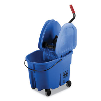 RCPFG757888BLUE WaveBrake 2.0 Bucket/Wringer Combos, Down-Press, 35 qt, Plastic, Blue RUBBERMAID COMMERCIAL PROD.