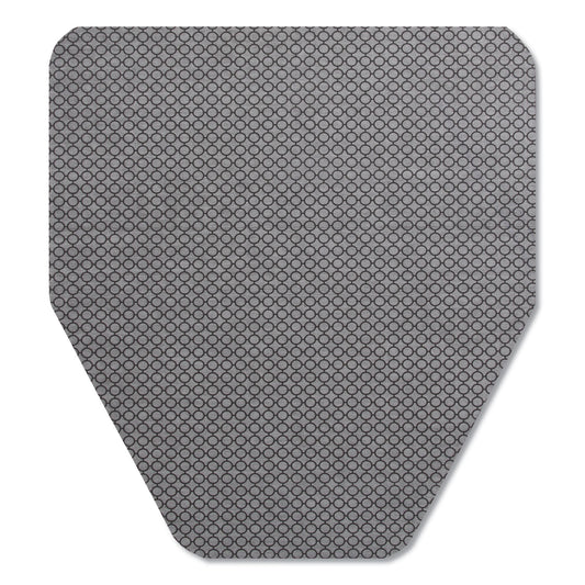 TOC220209 Komodo Urinal Mat, Shield-Shaped, Gray Smooth Surface, 18" x 20", 6/Carton
