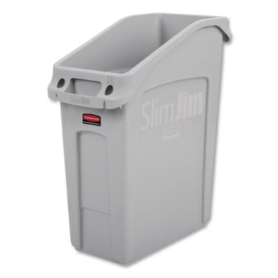 RCP2026695 Slim Jim Under-Counter Container, 13 Gal, Polyethylene, Gray RUBBERMAID COMMERCIAL PROD.