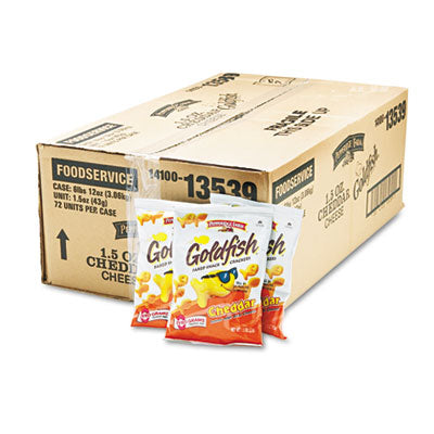 PPF13539 Goldfish Crackers, Cheddar, Single-Serve Snack, 1.5oz Bag, 72/carton