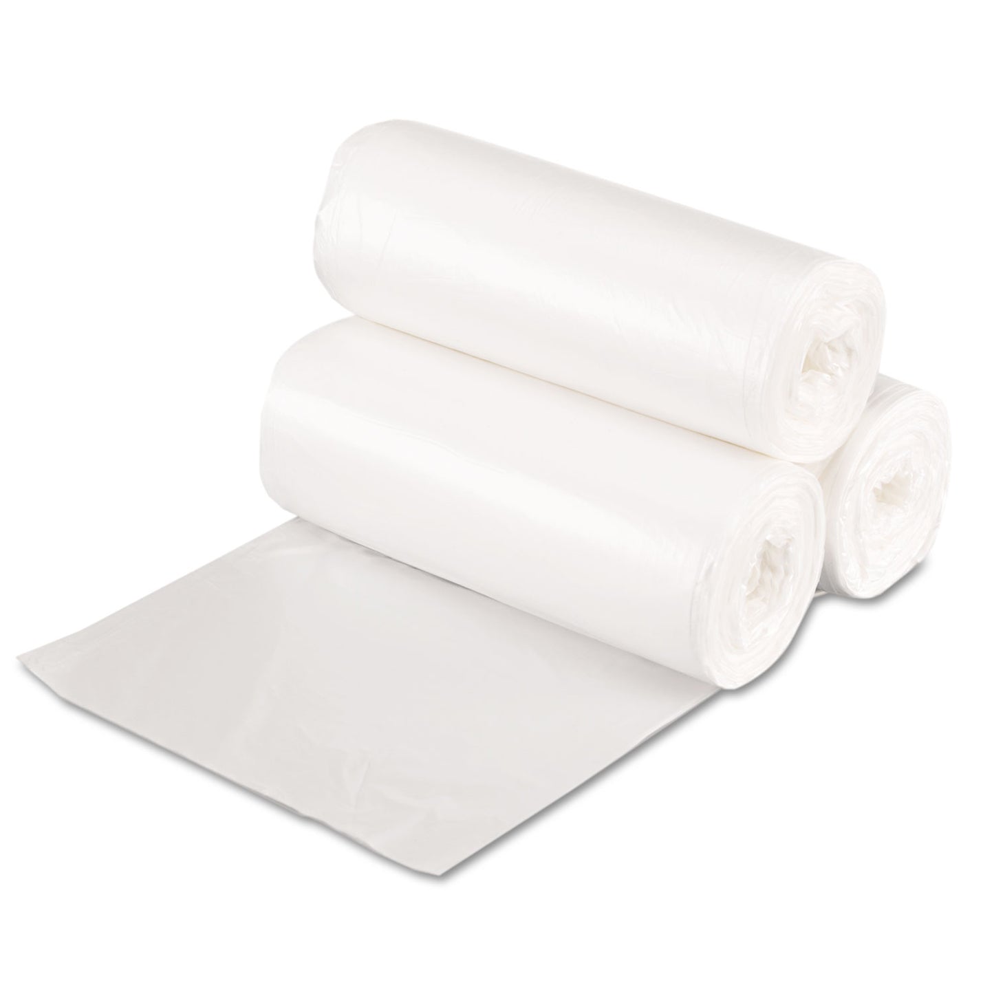 BWK243108 High-Density Can Liners, 16 gal, 7 mic, 24" x 31", Natural, Perforated Roll, 50 Bags/Roll, 20 Rolls/Carton