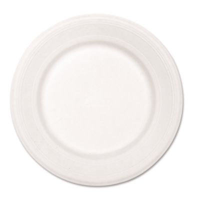 HUH21217 Paper Dinnerware, Plate, 10.5" Dia, White, 500/carton