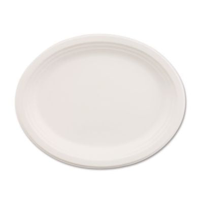 HUH21257CT Classic Paper Dinnerware, Platter, 9.75 x 12.5, White, 500/Carton