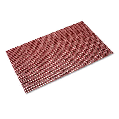 CWNWSTF35TC Safewalk Heavy-Duty Anti-Fatigue Drainage Mat, 0.88" Thick, 36" x 60", Terra Cotta Raised Rib Perforated Surface CROWN MATS & MATTING