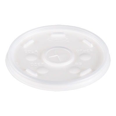 DCC16SL Plastic Lids, Straw-Slot Lid, Fits 12 oz to 24 oz Hot/Cold Foam Cups, Translucent, 100/Pack, 10 Packs/Carton