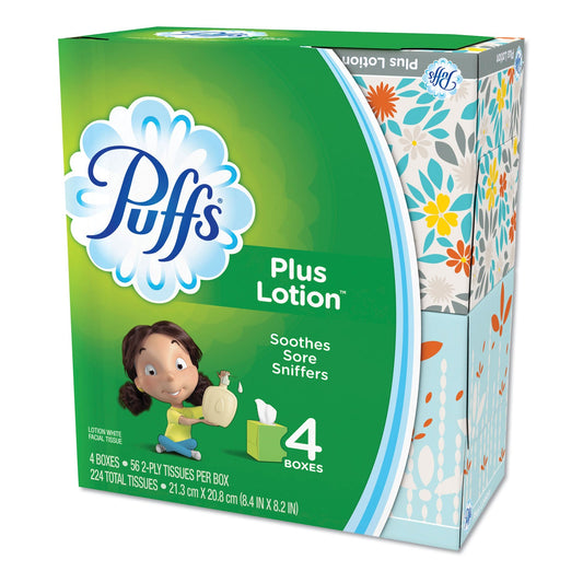 PGC34899CT Plus Lotion Facial Tissue, 2-Ply, White, 56 Sheets/Box, 24 Boxes/Carton Puffs
