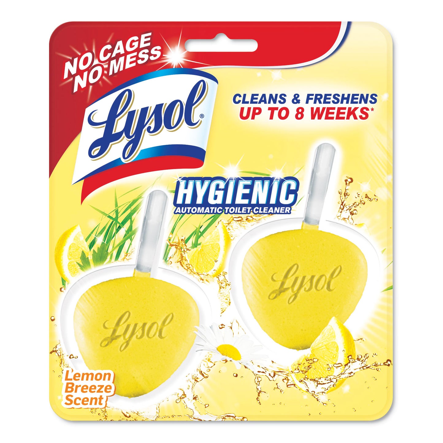 RAC83723 Hygienic Automatic Toilet Bowl Cleaner, Lemon Breeze, 2/pack