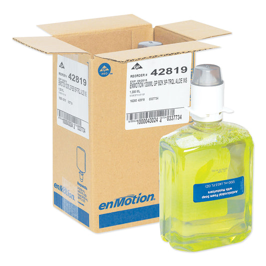 GPC42819 GP enMotion Automated Touchless Antimicrobial Foam Soap Refill, Tranquil Aloe Scent, 1,200 mL Bottle, 2/Carton