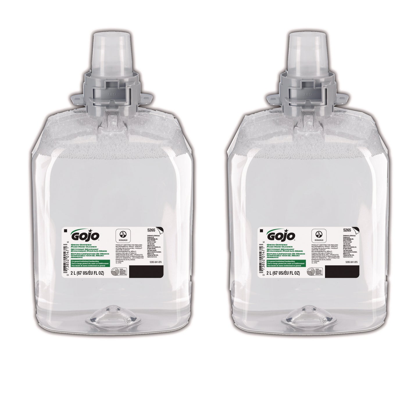GOJ526502 Green Certified Foam Hand Cleaner, Refill for GOJO FMX-20 Push-Style Dispenser, Unscented, 2,000 mL, 2/Carton