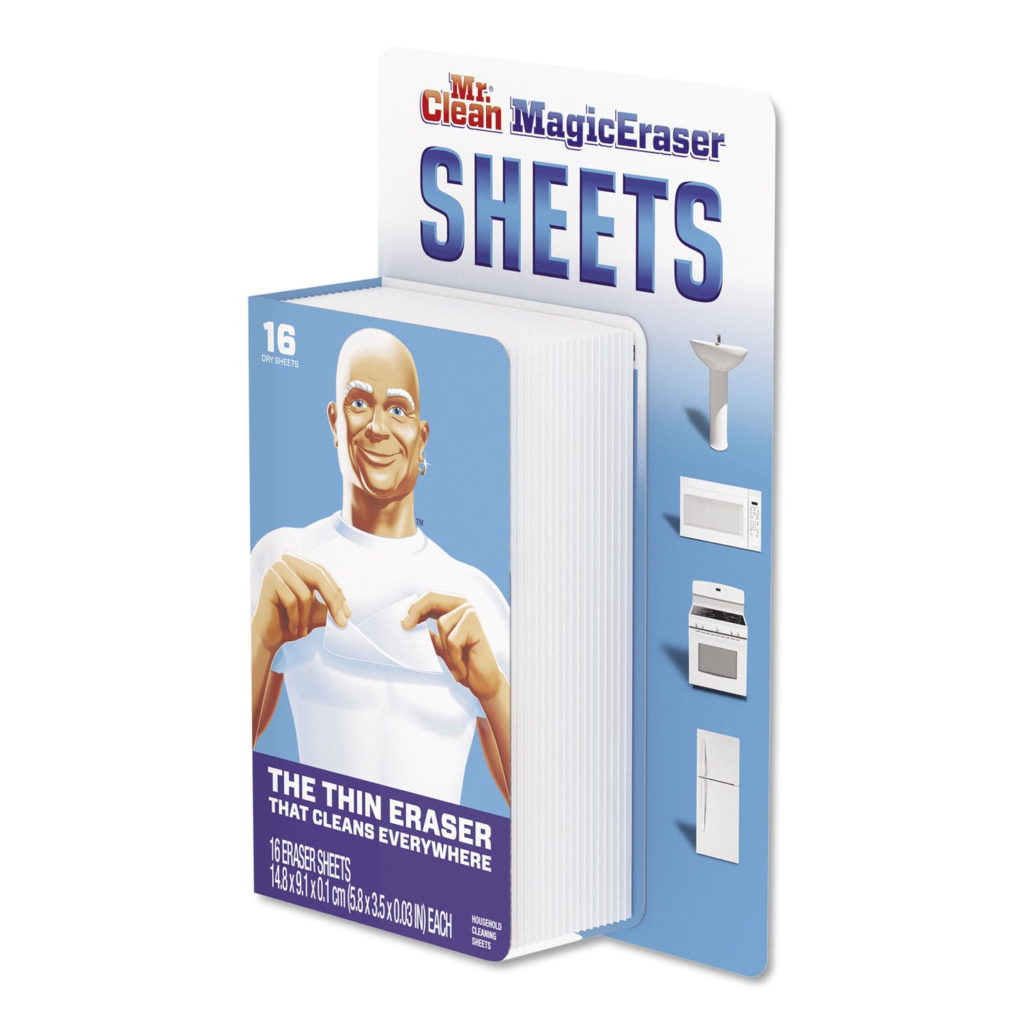 PGC02562PK Magic Eraser Sheets, 3.5 X 5.8, 0.03" Thick, White, 16/pack