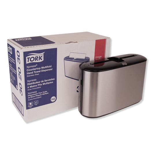 TRK302030 Xpress Countertop Towel Dispenser, 12.68 X 4.56 X 7.92, Stainless Steel/black Tork
