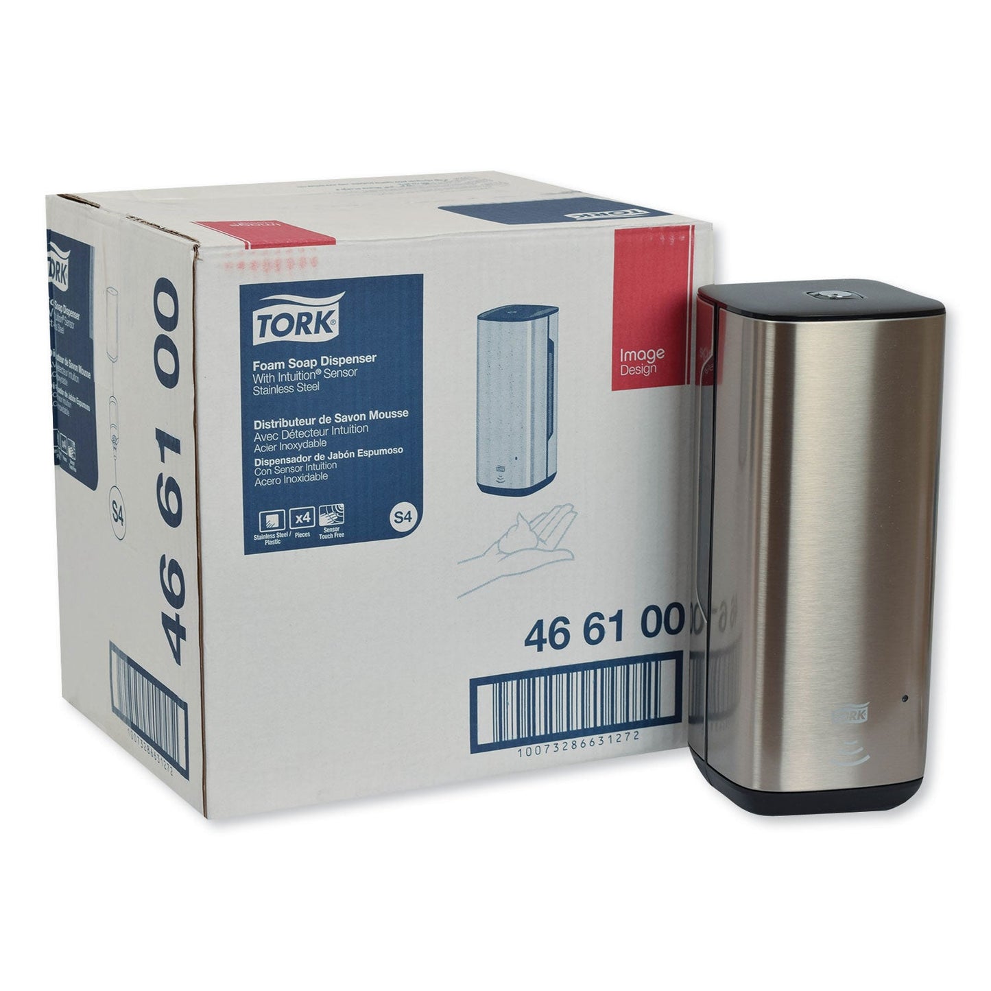 TRK466100 Image Design Foam Skincare Automatic Dispenser With Intuition Sensor, 1 L, 4.5 X 5.12 X 10.62, Stainless Steel Tork