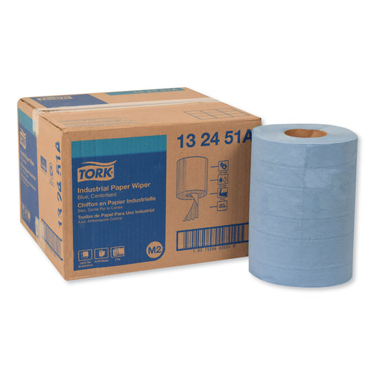 TRK132451A Industrial Paper Wiper, 4-Ply, 10 x 15.75, Unscented, Blue, 190 Wipes/Roll, 4 Roll/Carton