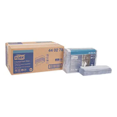 TRK440278 Industrial Paper Wiper, 4-Ply, 12.8 x 16.4, Unscented, Blue, 90/Pack, 5 Packs/Carton ESSITY
