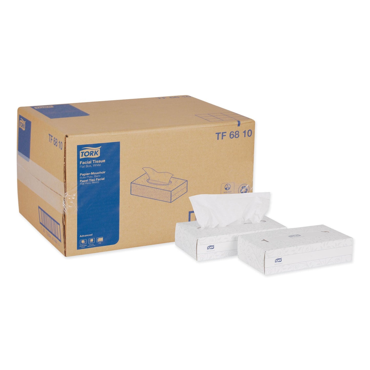 TRKTF6810 Advanced Facial Tissue, Flat Box, 2-Ply, White, 100 Sheets/Box, 30 Boxes/Carton Tork