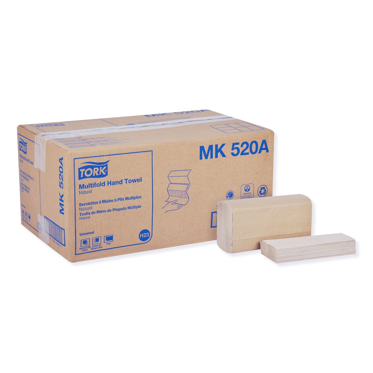 TRKMK520A Multifold Hand Towel, 1-Ply, 9.13 x 9.5, Natural, 250/Pack, 16 Packs/Carton Tork