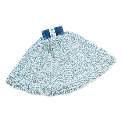 RCPD513 Super Stitch Finish Mops, Cotton/Synthetic, Large, White, 1"  Blue Headband