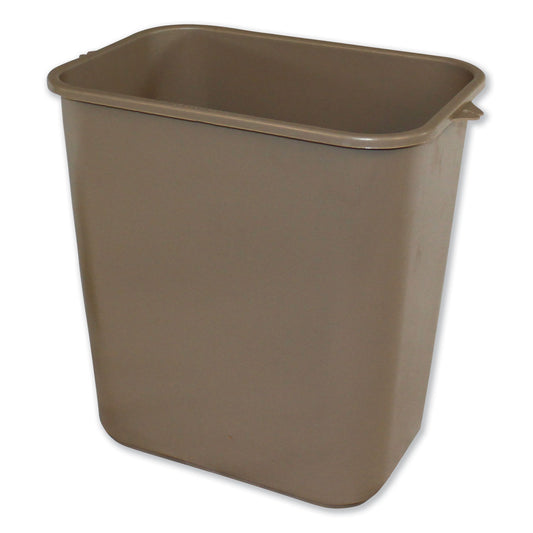 IMP7702BEI Soft-Sided Wastebasket, 28 qt, Polyethylene, Beige Impact