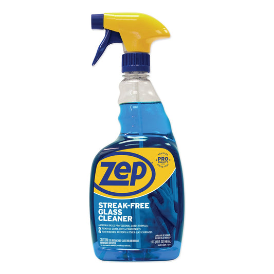 ZPEZU112032EA Streak-Free Glass Cleaner, Pleasant Scent, 32 Oz Spray Bottle Zep Commercial