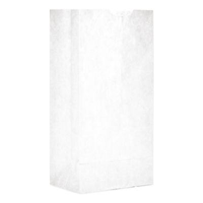 BAGGW4500 Grocery Paper Bags, 4# Size, 30# Basis Weight, 5" x 3.13" x 9.88", White, 500/Bundle
