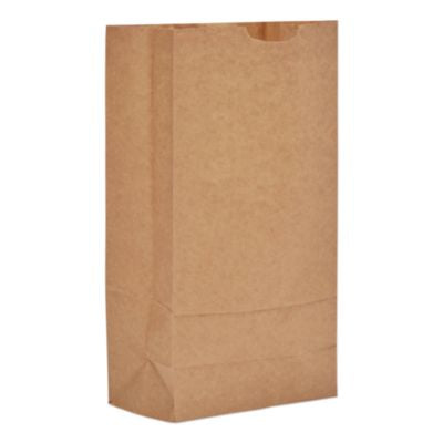 BAGGK10500 Grocery Paper Bags, 10# Size, 35# Basis Weight, 7" x 4.38" x 13.75", Kraft, 500/Bundle