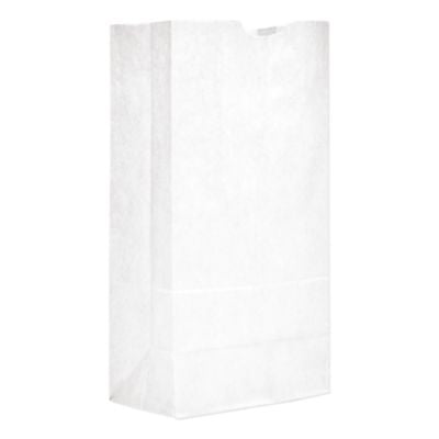 BAGGW20500 Grocery Paper Bags, 20# Size, 40# Basis Weight, 8.25" x 5.25" x 16.13", White, 500/Bundle