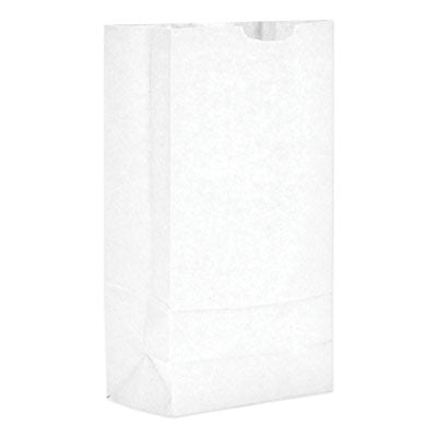 BAGGW10 Grocery Paper Bags, 10# Size, 35# Basis Weight, 6.31" x 4.19" x 12.38", White, 2,000/Bundle