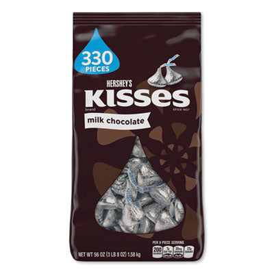 HRS12295 Kisses, Milk Chocolate, Silver Wrappers, 56 Oz Bag