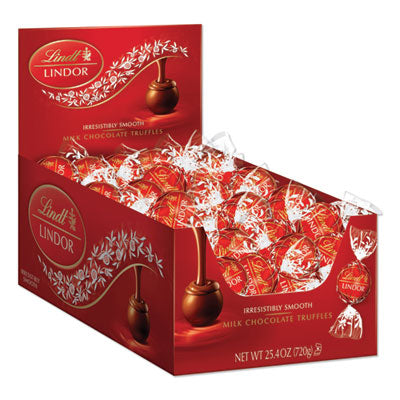 LSPLAS3512 Lindor Milk Chocolate Truffles, 25.4 Oz Box, 60/box