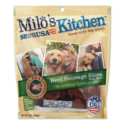 SMU52775CS Homestyle Dog Treats, Beef Sausage Slices With Rice, 10 Oz Pouch, 5 Pouches/carton