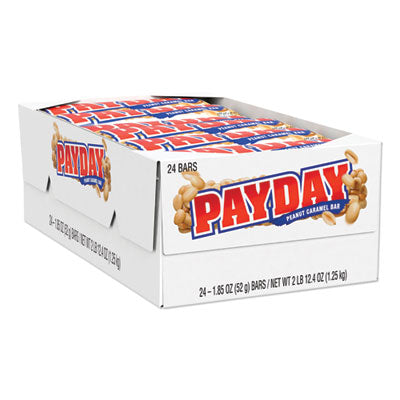 HRS80723 Payday Chewy Candy Bars, Peanut Caramel, 1.85 Oz, 24/box