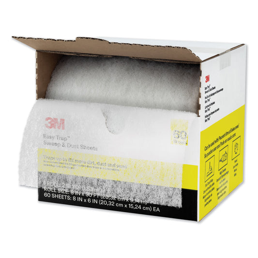 MMM59152W Easy Trap Duster, 8" X 30 Ft, White, 60 Sheet Roll