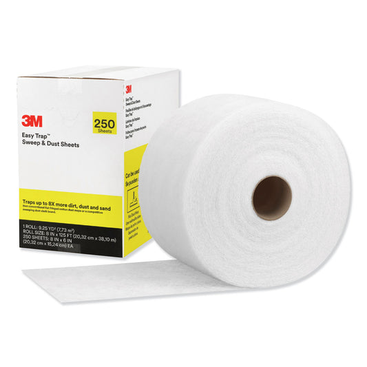 MMM55654W Easy Trap Duster, Perforated, 8" x 125 ft, White, 250 Sheet Roll