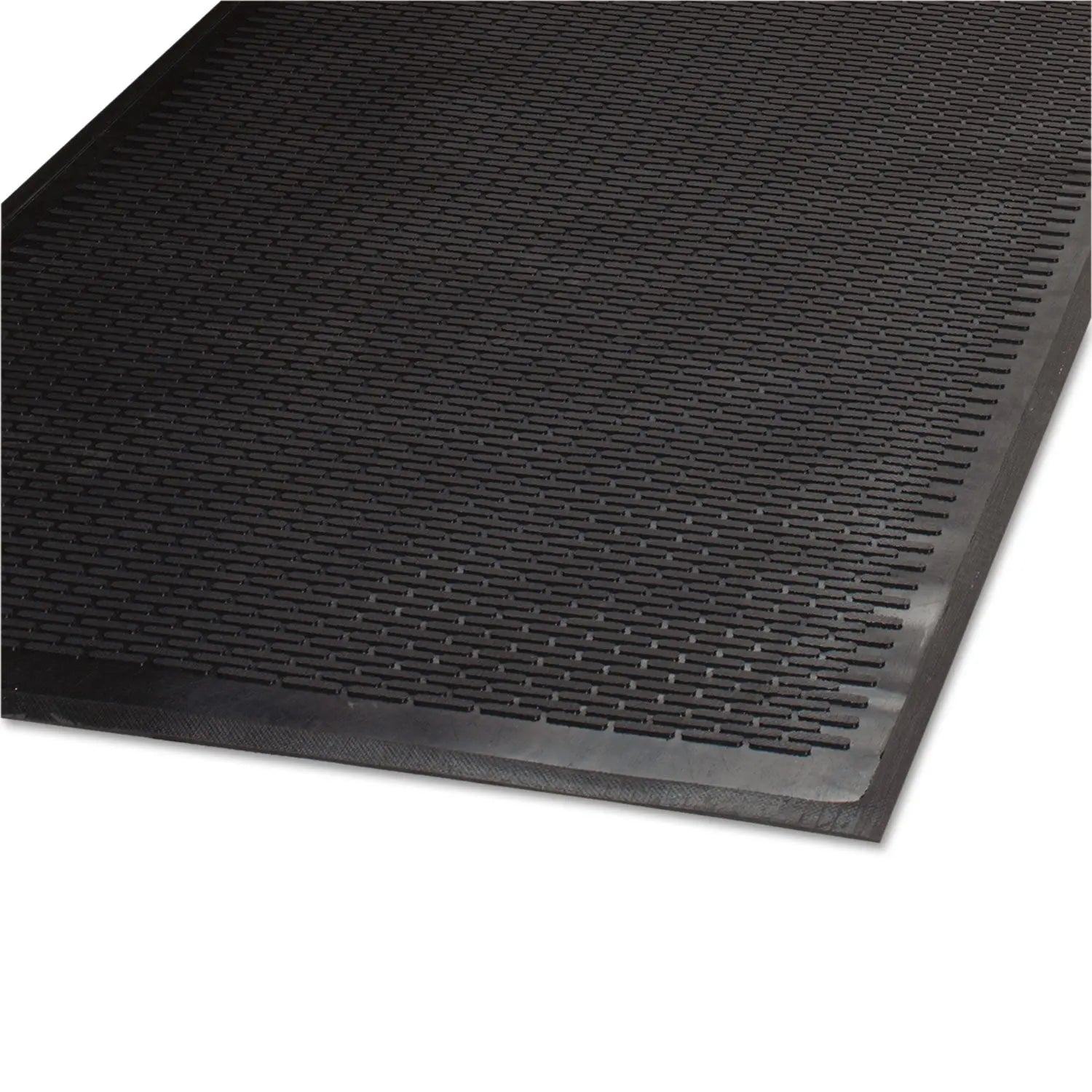 MLL14030500 Clean Step Outdoor Rubber Scraper Mat, Black Ribbon Ribbed Polypropylene Surface, 36