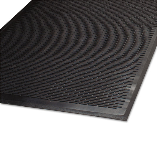 MLL14030500 Clean Step Outdoor Rubber Scraper Mat, Black Ribbon Ribbed Polypropylene Surface, 36