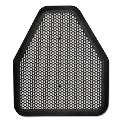 TOC220206 Urinal Mat, Shield-Shaped, Black Non-Slip Perforated Surface, 20.75