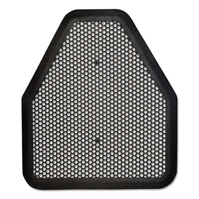 TOC220206 Urinal Mat, Shield-Shaped, Black Non-Slip Perforated Surface, 20.75