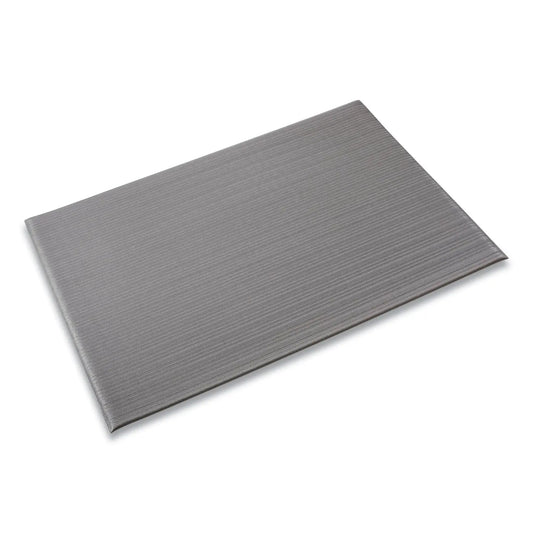 CWNFL2436GY Ribbed Vinyl Anti-Fatigue Mat, Rectangular, Gray Ribbed Surface, 24