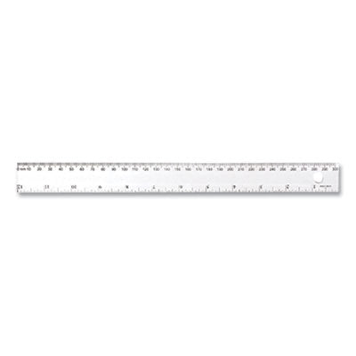 WTC45012 Transparent Shatter-Resistant Plastic Ruler, Standard/metric, 12" Long, Clear