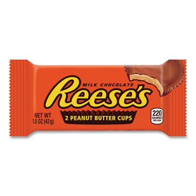 GRR20900149 Peanut Butter Cups Bar, Full Size, 1.5 oz Bar, 2 Cups/Bar, 36 Bars/Box