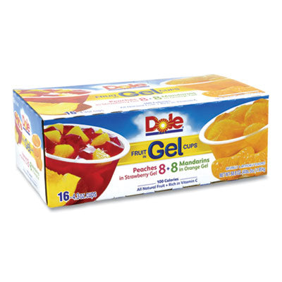 GRR22000473 Fruit in Gel Cups, Mandarins/Orange, Peaches/Strawberry, 4.3 oz Cups, 16 Cups/Carton
