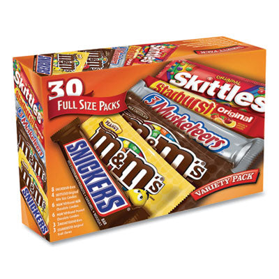GRR22000084 Full-Size Candy Bars Variety Pack, Assorted, 30/Box